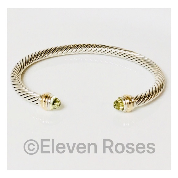 David Yurman Lemon Citrine Cable Cuff Bracelet - Picture 1 of 8